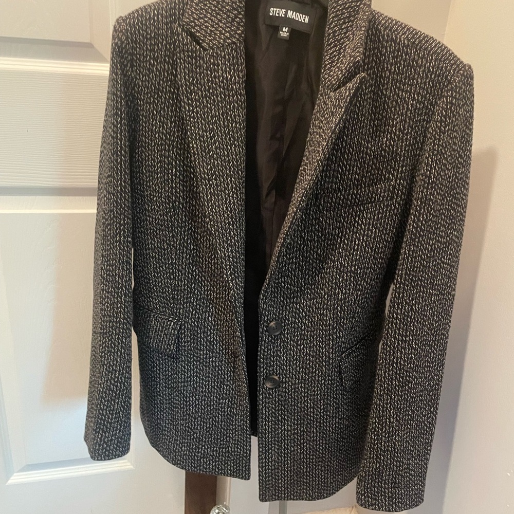 Steve Madden Women's Black and Gray Blazer